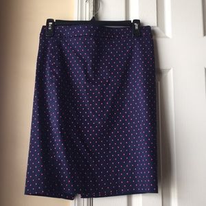 J. Crew Polka Dot Pencil Skirt S 0